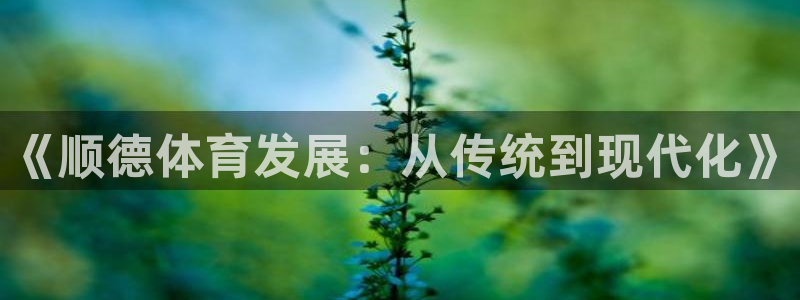 意昂4科技：《顺德体育发展：从传统到现代化》